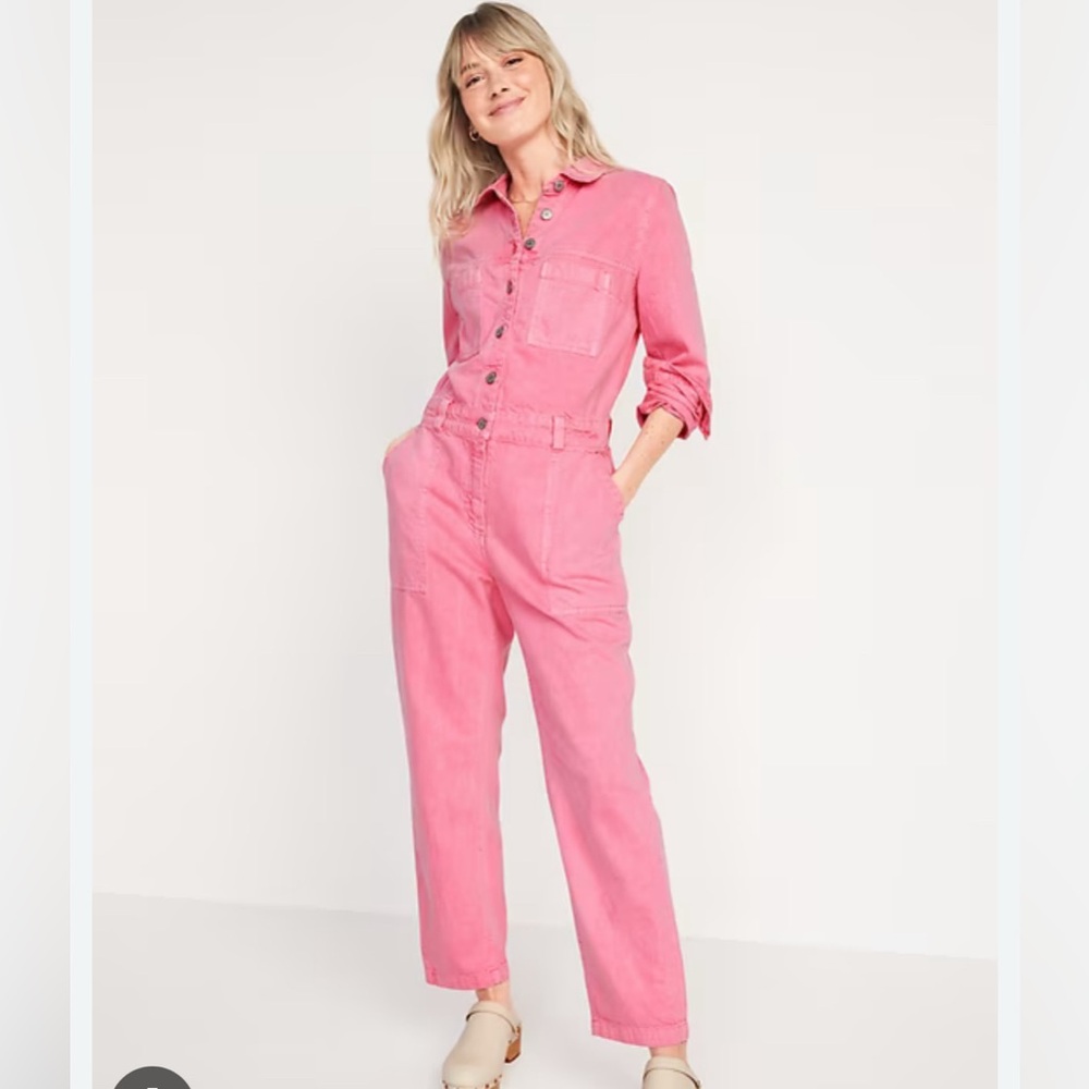 Old navy pink utility jumpsuit
